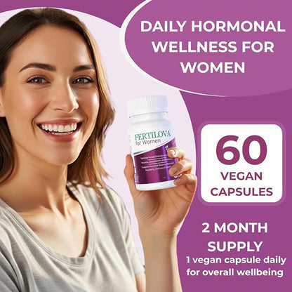 Vision Nutra Fertility Support Supplement for Women | for Hormonal Balance & May Support Menstrual Regularity | Fertilova 60 Vegan Capsules - 2 Month Supply
