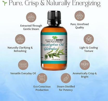 Pure Carrier and Essential Oils for Skin Care, Hair, Body Moisturizer for Face-Anti Aging Skin Care (Eucalyptus Globulus Oil, 4oz)