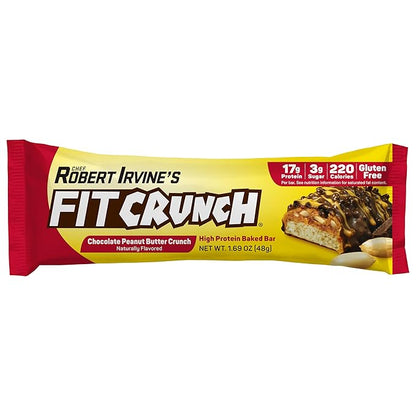 FITCRUNCH Snack Size Protein Bars, 6-Layer Baked Bar, 3g of Sugar, Gluten Free & Soft Cake Core (18 Bars, Peanut Butter Crunch)