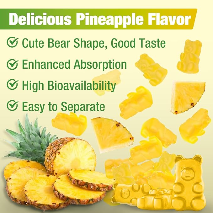 1500mg Potassium Citrate Gummies, Sugar-Free Potassium Supplement Gummies for Adults Women & Men, Support Leg Cramps & Electrolyte Balance, Vegan, Pineapple Flavor, 60 Count