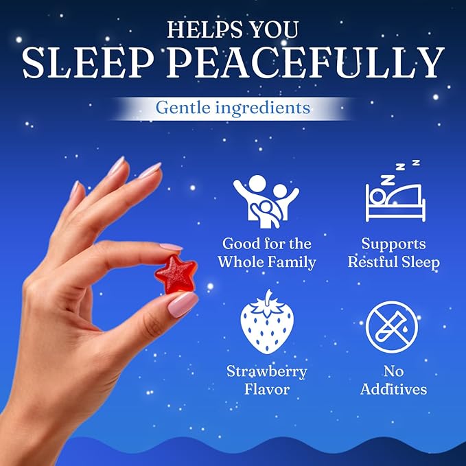 JRR LyraSleep Natural Sleep Aid Gummies - Fall Asleep Quickly and Gently in 30 Minutes- Effective Melatonin 6 mg Sleep+ Gummies for Adults a Restful Night's Sleep -60 Count (2pcs)