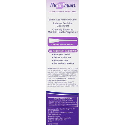 Rephresh Vaginal Gel 0.07oz with 4 Pre-filled Applicators (Pack of 3)