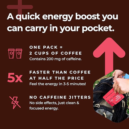 SGC Highest Concentration 100 mg Caffeine per Gummy, 2 Gummies per Pack, 12-Pack Mocca Shots Raspberry Chocolate Plant-Based Instant Energy with Herbal nootropics