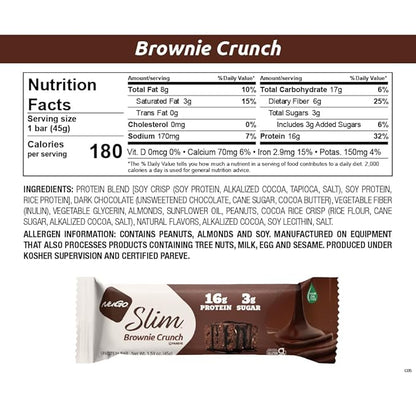 NuGo Slim 12ct Variety 16-17g Protein, 3g Sugar, High Fiber, Low Net Carb, Keto Friendly, Gluten Free