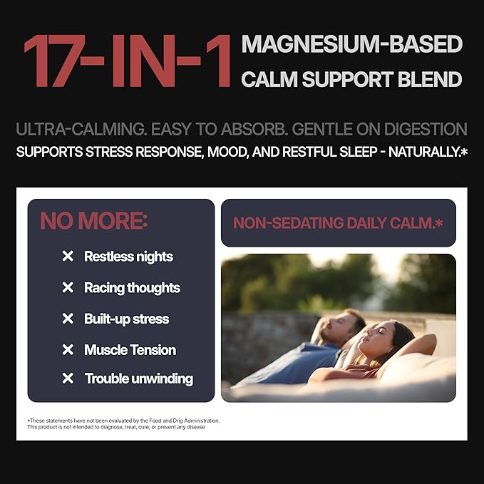 Magnesium Glycinate Stress & Cortisol Support Gummies | Calm Focus by Day, Deep Sleep by Night | 17-in-1 with KSM-66® Ashwagandha, L-Theanine & Lion’s Mane