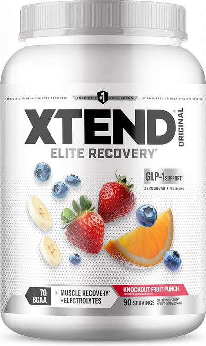 XTEND Original BCAA Powder Knockout Fruit Punch | Sugar Free Post Workout Muscle Recovery Drink with Amino Acids | 7g BCAAs for Men & Women | 90 Servings