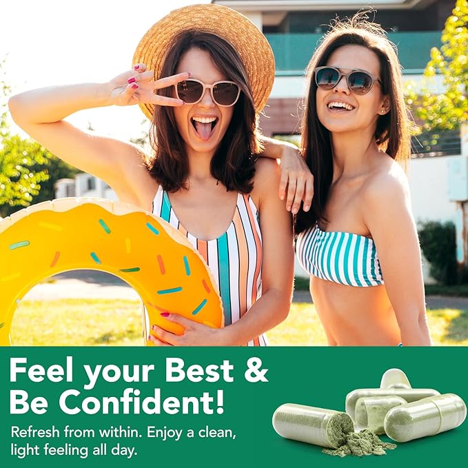 Body Deodorizing Supplement | 120 Vegan Capsules | Reduce Odor in Underarms, Intimate Areas & Oral | Natural Internal Deodorant Chlorophyll Capsules for Women & Men