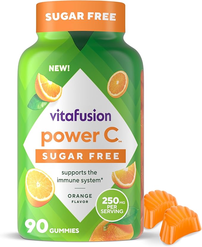 vitafusion Sugar Free Power C Vitamin C Gummies, Daily Adult Vitamins for Immune System Support (1), Orange Flavor, 90 Count