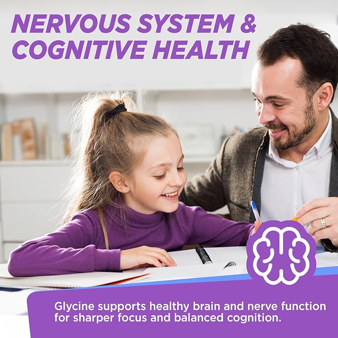 duwhot Glycine Gummies, 3g(3000 mg) Glycine Supplements for Sleep, Detox, Relax, Nerve Support, Blueberry Flavor, Sugar-Free, Vegan, Non-GMO, Gluten-Free, 60 Ct.