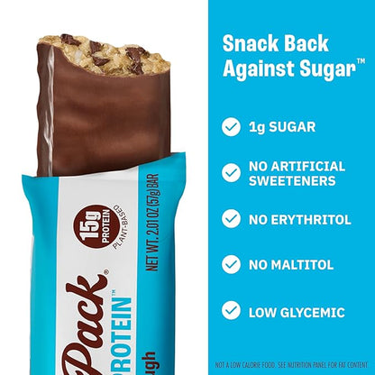 Munk Pack Cookie Dough Probiotic Keto Protein Bars | 15g Protein, 1g Sugar, 4g Net Carbs | Plant-Based, Low Sugar, Gut Health Snacks, Gluten-Free, Non-GMO | 12 Count