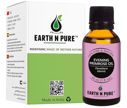 Earth N Pure Evening Primrose Oil for Skin, Hair and Nails Care | Cold Pressed | 30 ML