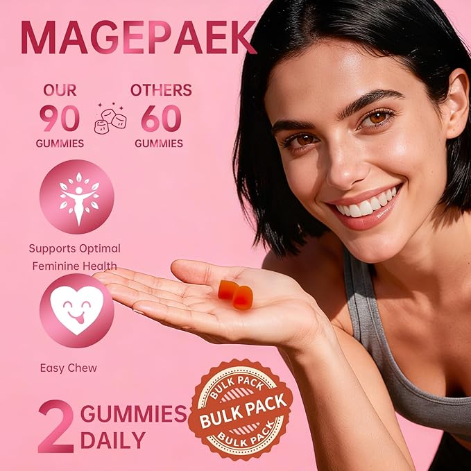 Premium Feminine Balance Gummies for Women - pH Balance & Wellness Support with Hawaiian Pineapple, Vegan Gluten-Free Supplement Vaginal Probiotic 90 Count