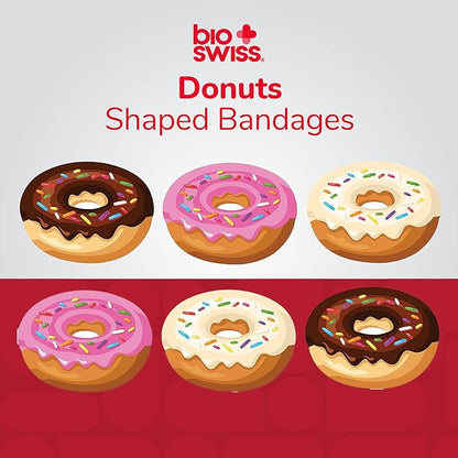 BioSwiss Bandages, Donut Shaped Self Adhesive Bandage Set, Latex Free, Sterile Wound Care, 50 Count