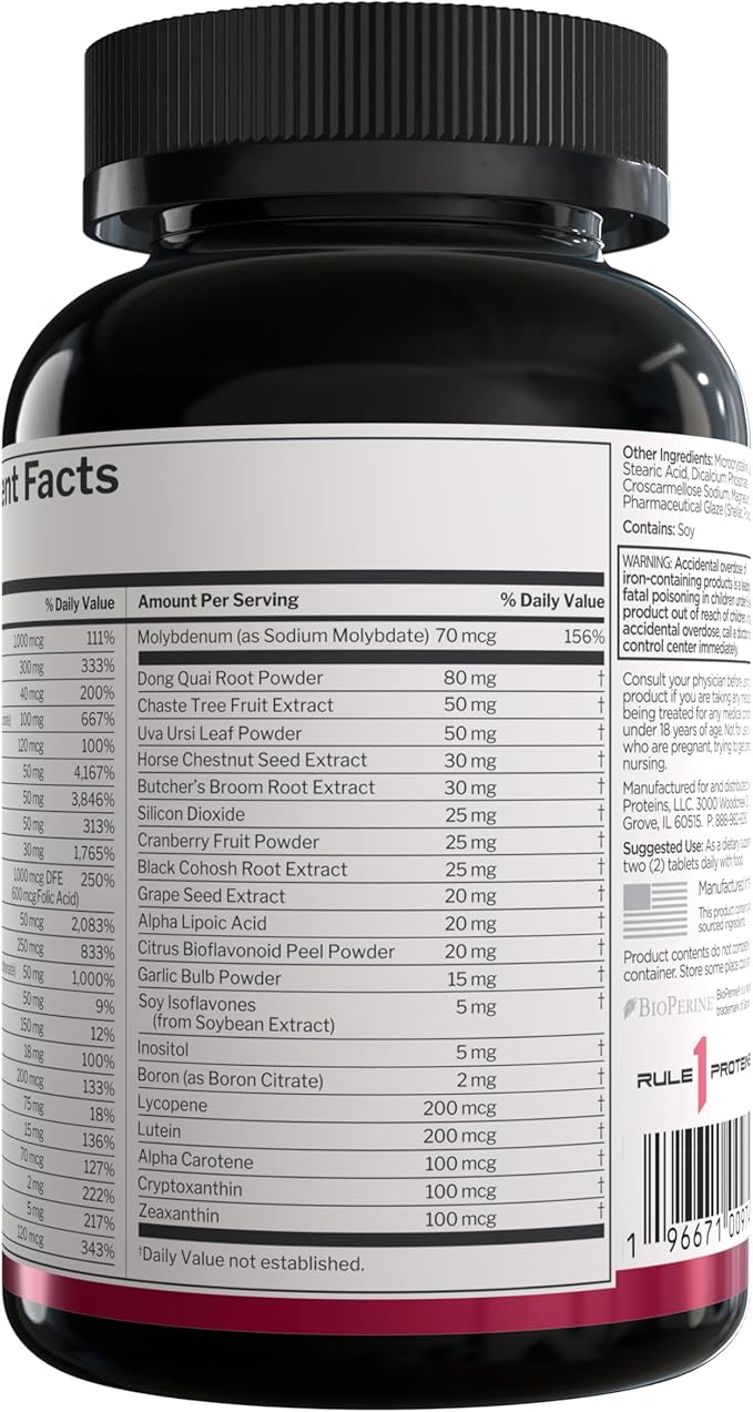 Rule 1 Proteins Women's Multi - Women's Daily Vitamins, Essential Minerals, Superfoods, and Botanical Extracts for Active Lifestyles and Wellness Support (60 Tablets, 30 Day Supply)