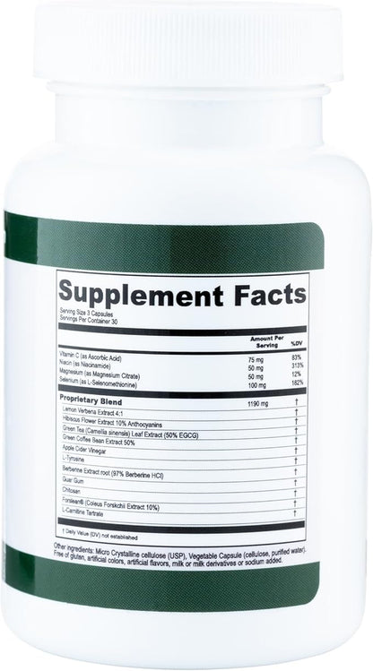 MediTrim Energy Supplements, Metabolism Booster, Supports Vitality, Satiety & Physique Goals, Smooth System Balance Green Coffee Bean, Apple Cider Vinegar, Hibiscus 90 Capsules (Pack of 1)