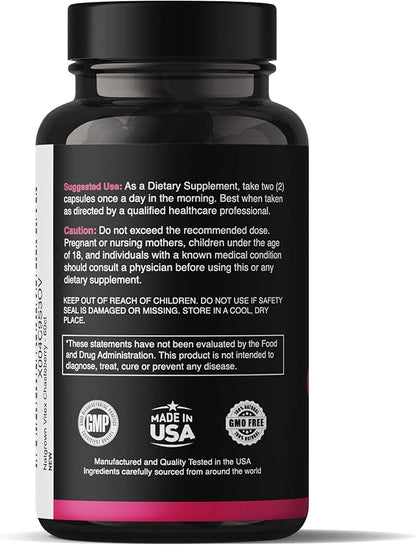 Natgrown Vitex Chasteberry Supplement for Women 1,000 mg - Agnus Castus Chaste Tree Vitex Berry Fruit Extract Capsules - 60 Ct