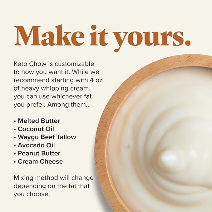 Keto Chow Eggnog | Keto Meal Replacement Shake Powder | Nutritionally Complete | Low Carb | Delicious Easy Meal Substitute | Protein Rich You Choose The Fat | Single Meal