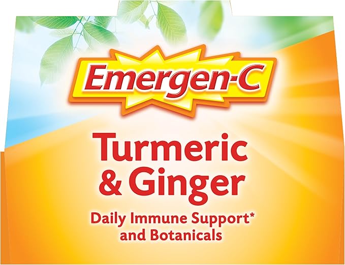 Emergen-C Citrus-Ginger Fizzy Drink Mix, Turmeric and Ginger, Immune Support, Natural Flavors with High Potency Vitamin C, 18 Count