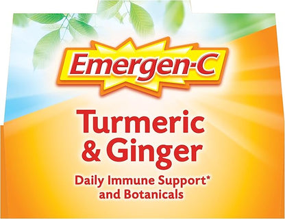 Emergen-C Citrus-Ginger Fizzy Drink Mix, Turmeric and Ginger, Immune Support, Natural Flavors with High Potency Vitamin C, 18 Count