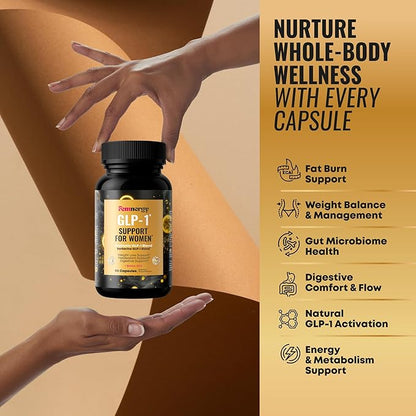 GLP-1 Support Probiotic Supplement for Weight Loss - Daily GLP1 Support with Berberine for Women to Support Metabolism Gut Wellness Boost Fat Burn - Natural Oral Probiotics
