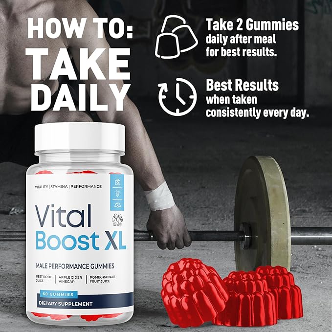 (2 Pack) Vital Boost XL Gummies, Official VitalBoost X L Gummys for Men with All Natural Ingredients, Vital Boost XL Advanced for Wellness Support with Premium Active Lifestyle Vitamins (120 Gummies)