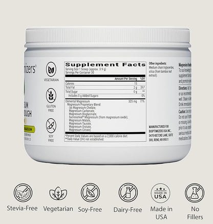 BIOptimizers Magnesium Breakthrough Drink - 8 Forms of Magnesium, Electrolytes, Sleep Health, Stress, Muscle Recovery, Heart Support | Glycinate, Citrate, Malate - Unflavored