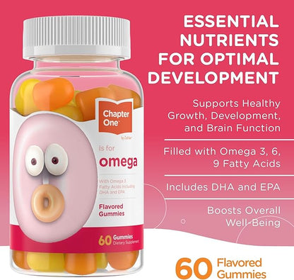 Zahler - Chapter One Omega 3 Gummies for Kids (60 Count) - No Fish Oil, Kosher, with Omega 3-6-9, EPA & DHA