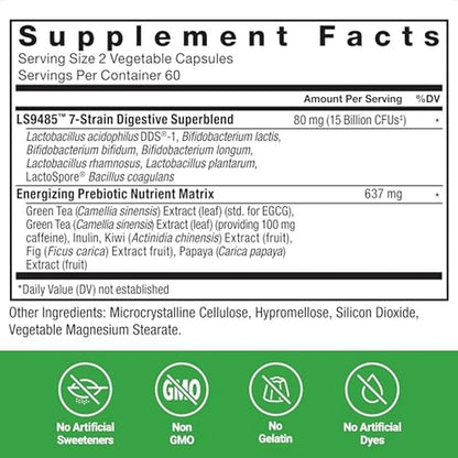 Force Factor ProbioSlim Extra Strength Probiotic Supplement for Women and Men with 30 Billion CFUs and Green Tea Extract for Gut Health Support, Bloating and Gas Relief, 360 Capsules, Pack of 3