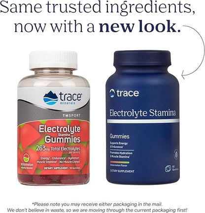 Trace Minerals | Electrolyte Stamina Gummies | Boost Energy, Endurance, Muscle Stamina and Hydration | Vegan | Watermelon | 90 Count (30 Servings)