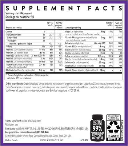 New Chapter Prenatal Multivitamin Gummies – 67% Less Sugar, Prenatal Gummies for Mom & Healthy Baby with Methylfolate, Vitamin D3, Choline + Ginger, Non-GMO, Gluten Free, Berry Citrus, 90ct