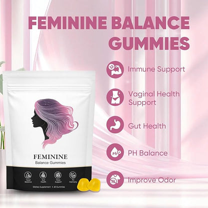 Feminine Balance Gummies for Women, Pineapple Gummies for Women pH, Women’s Health Probiotics - pH Balance, Healthy Odor, Flora, Vaginal & Gut Health, Immune Support (1)
