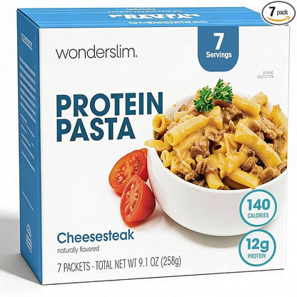 WonderSlim Protein Pasta, Cheese Steak Macaroni, 140 Calories, 12g Protein (7ct)