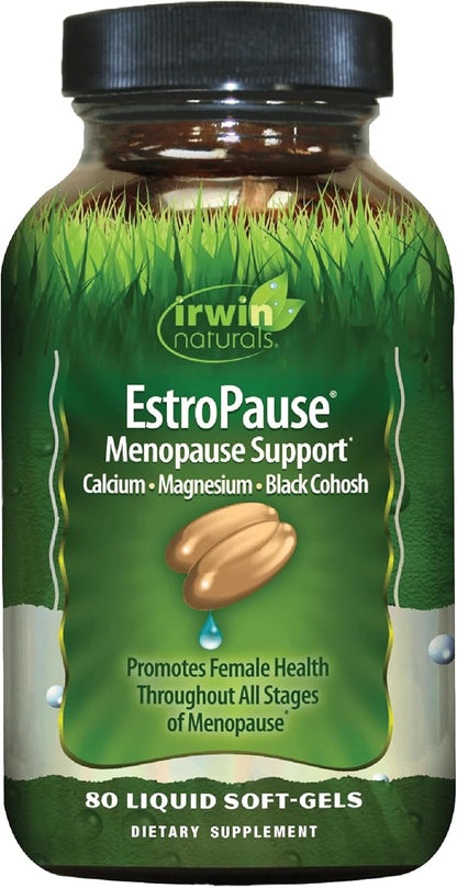 Irwin Naturals EstroPause Menopause & Women’s Health Support – 80 Liquid Soft-Gels – Gentle Hormonal Balance Formula