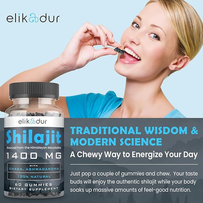 84,000 MG Organic Shilajit Gummies with 85+ Trace Minerals, Fulvic Acid, Shilajit for Men & Women, Energy & Immune Support, High Potency Gold Grade, Sugar-Free, Vegan, 100% Natural 120 Gummies