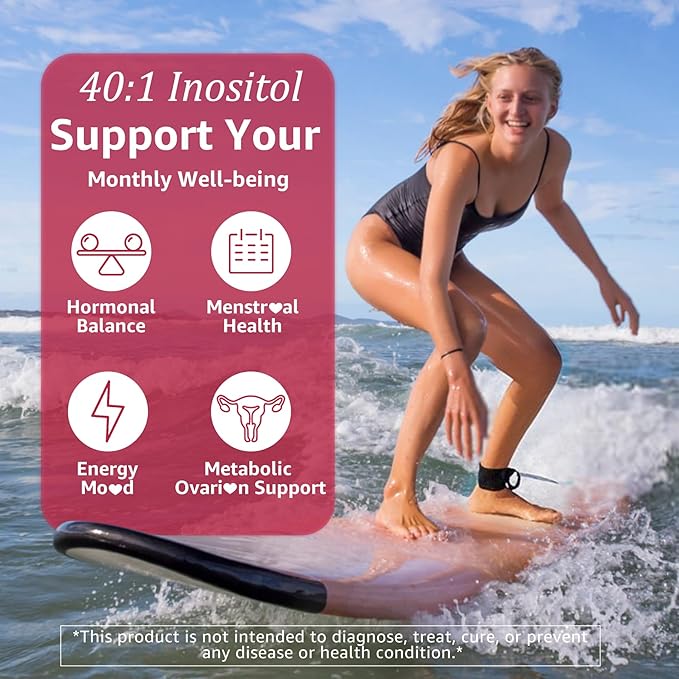 Nextdia Inositol Gummies Supplement with Evening Primrose Oil for Women - 40:1 Ratio Myo-Inositol 2000mg & D-Chiro Inositol 50mg with VIT D3 B12 & Zinc, Sugar-Free for Natural Balance, Vegan (120ct)