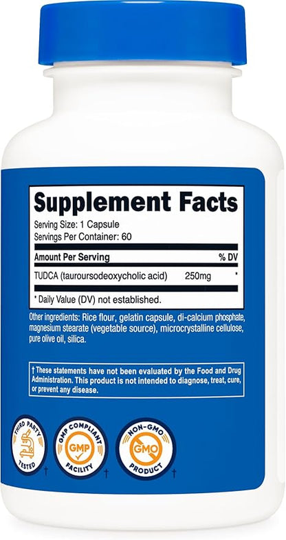 Nutricost Tudca 250mg, 60 Capsules (2 Bottles)