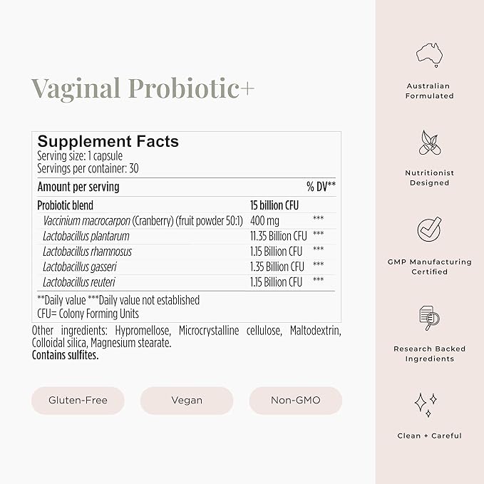 JSHealth Vaginal Probiotic for Women. Shelf-Stable Probiotic for Urinary and Vaginal Health. Cranberry and Lactobacillus Strains. Nutritionist-Formulated (30 Capsules)