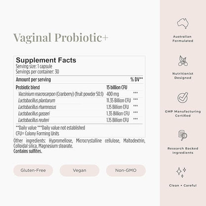 JSHealth Vaginal Probiotic for Women. Shelf-Stable Probiotic for Urinary and Vaginal Health. Cranberry and Lactobacillus Strains. Nutritionist-Formulated (30 Capsules)