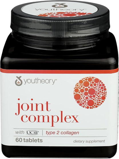 Youtheory Joint Complex with UC-II Collagen - Type 2 Collagen Peptides for Joint Support* - with Boswellia, Ginger & Turmeric - Supports Anti-Aging* - 60 Count (30-Day Supply)