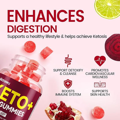 Keto ACV Gummies for Advanced Weight & Loss & Belly Fat Burn - Rapid Fat Burning Diet Supplement for Women Men - 1500mg Organic Gluten Free Apple Cider Vinegar with Mother - Support Gut Digestion