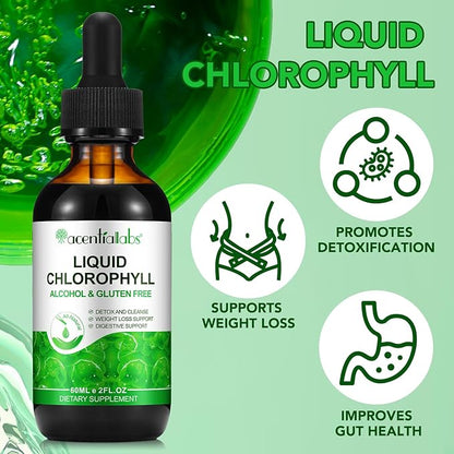 Chlorophyll Liquid Drops, Organic Liquid Chlorophyll Body Deodorizing, Supports for Odor Balance, Natural Body Freshness, Body Odor Control, Fresh Breath, 60ml 2Bottle.