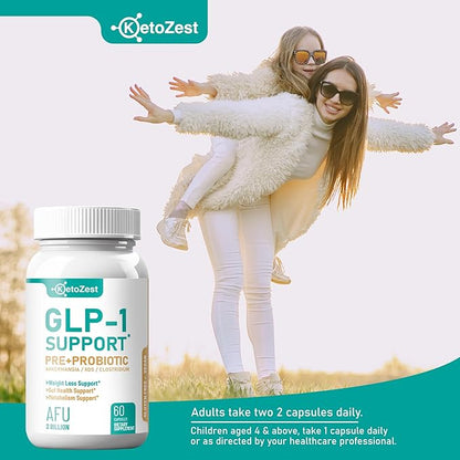 GLP-1 Support Weight Loss Supplement - Prebiotic Probiotic GLP1 Support for Women Men - Natural Support with Akkermansia Muciniphila for Fat Burn Gut & Metabolic Health Support