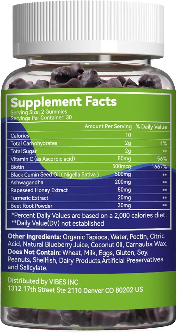 2 Pack Black Seed Oil Gummies, Organic Black Cumin Seed Oil Gummies, Black Cumin Seed Oil Organic 500mg, Chewable Black Seed and Honey Gummies, Vegan, 120 Gummies