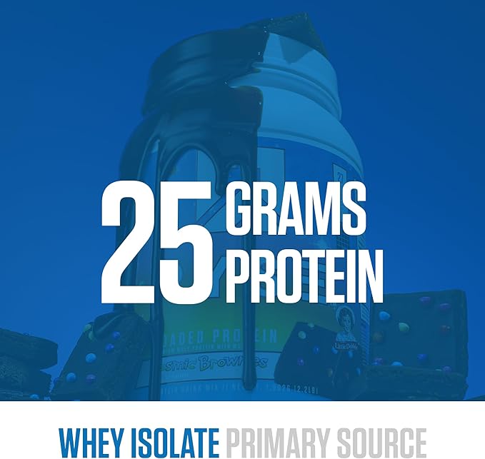 RYSE Loaded Protein Powder - Little Debbie Cosmic Brownie - 25g Whey Protein Isolate & Concentrate with Prebiotic Fiber & MCTs - Low Carb, Low Sugar, Digestive-Friendly - 20 Servings / 1.5 lb Tub