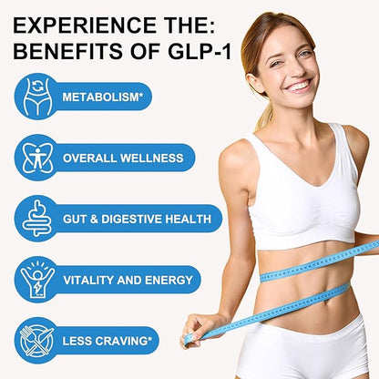 GLP-1 Weight Management Supplement for Women & Men, GLP1 Appetite Control, Energy & Digestion Balance - Vegan, Gluten-Free, Dairy Free, 90 Capsules (Pack of 1)