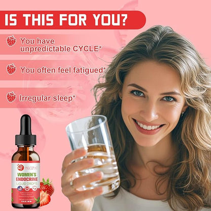 Women Endocrine Liquid Drops, Supports Hormone Balance, Cortisol Levels, Gut Health, Mood, Sleep | Liquid Multivitamins with Inositols, Rhodiola, DIM