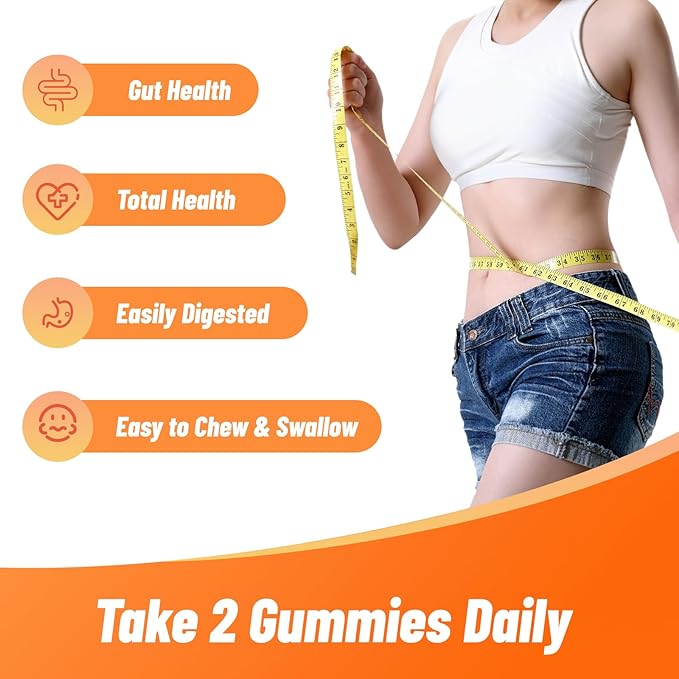 Fiber Gummies for Women and Men – Dietary Fiber, Gut Health Support, Vegan, Non-GMO, Non-Gluten, Mixed Berry & Strawberry Flavors, 60 Count(Pack of 2)