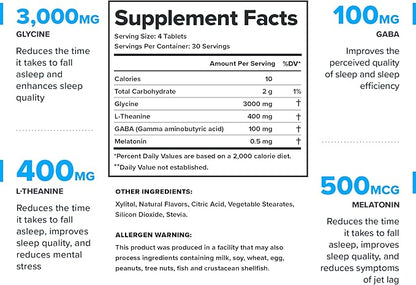 LEGION Lunar Natural Sleep Aid Chewable Tablets with Melatonin, L-Glycine, 30 Serving