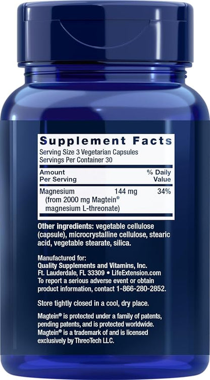 Life Extension Neuro-mag Magnesium L-threonate, 90 Count (Pack of 2)