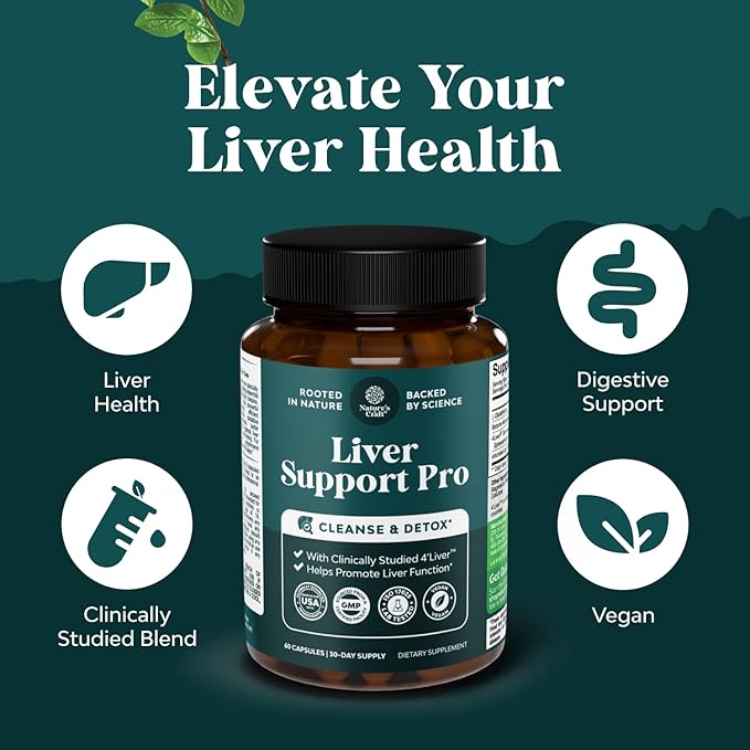 Pro Liver Support Supplement - 2X More Effective Than Milk Thistle - Advanced Liver Health Supplement with Clinically Tested 4’Liver Cleanse Detox & Repair Support - 60 Count (Pack of 3)